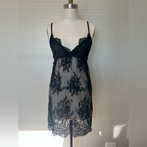 Elegant Black Lace Chemise